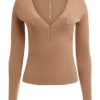 Donna GUESS Pullover E Cardigan | Flavie Henley Sweater - Maglia Scollo A V