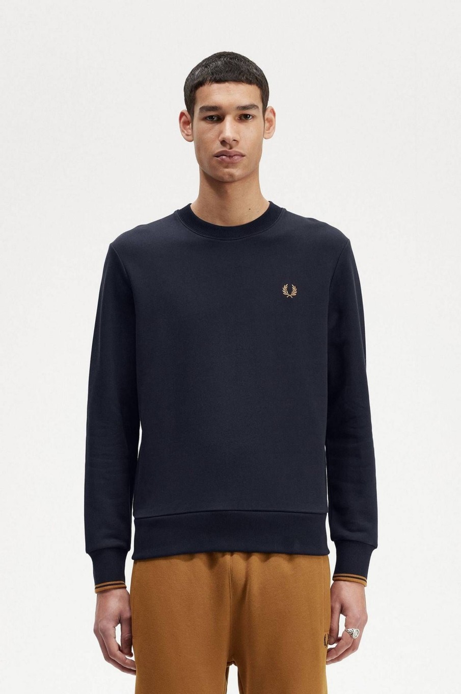 Uomo FRED PERRY Felpe | Felpa Girocollo Misto Cotone