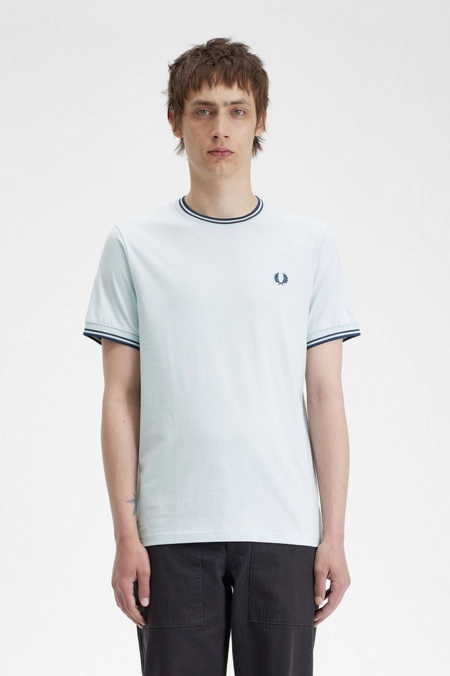 Uomo FRED PERRY T-Shirts | T-Shirt Con Doppia Riga