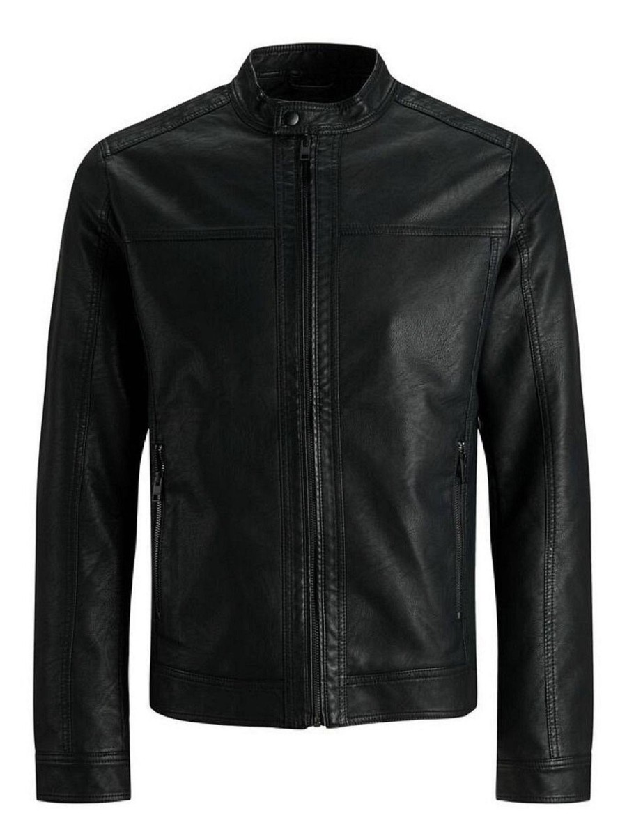 Uomo JACK & JONES Giubbotti E Cappotti | Warner Jacket - Giacca In Pelle Sintetica