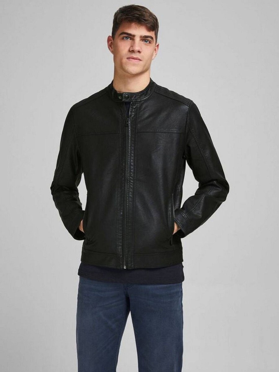 Uomo JACK & JONES Giubbotti E Cappotti | Warner Jacket - Giacca In Pelle Sintetica