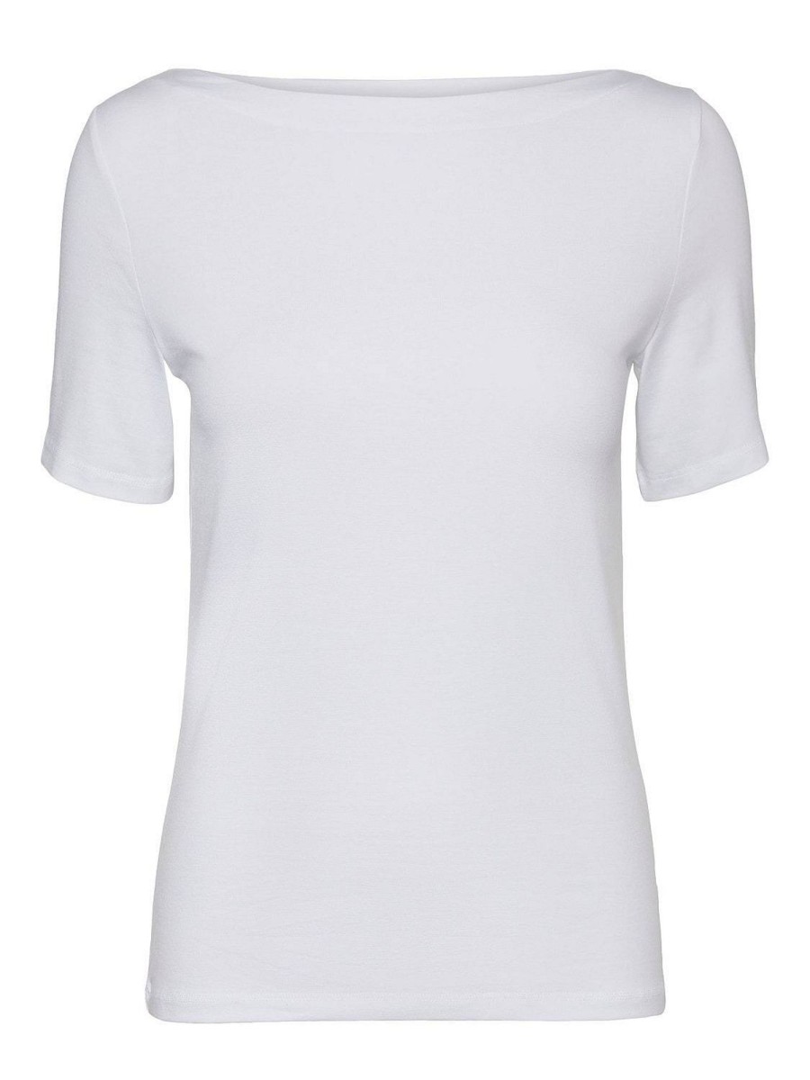 Donna VERO MODA T-Shirts | Panda Modal Top - T-Shirt Scollo A Barca