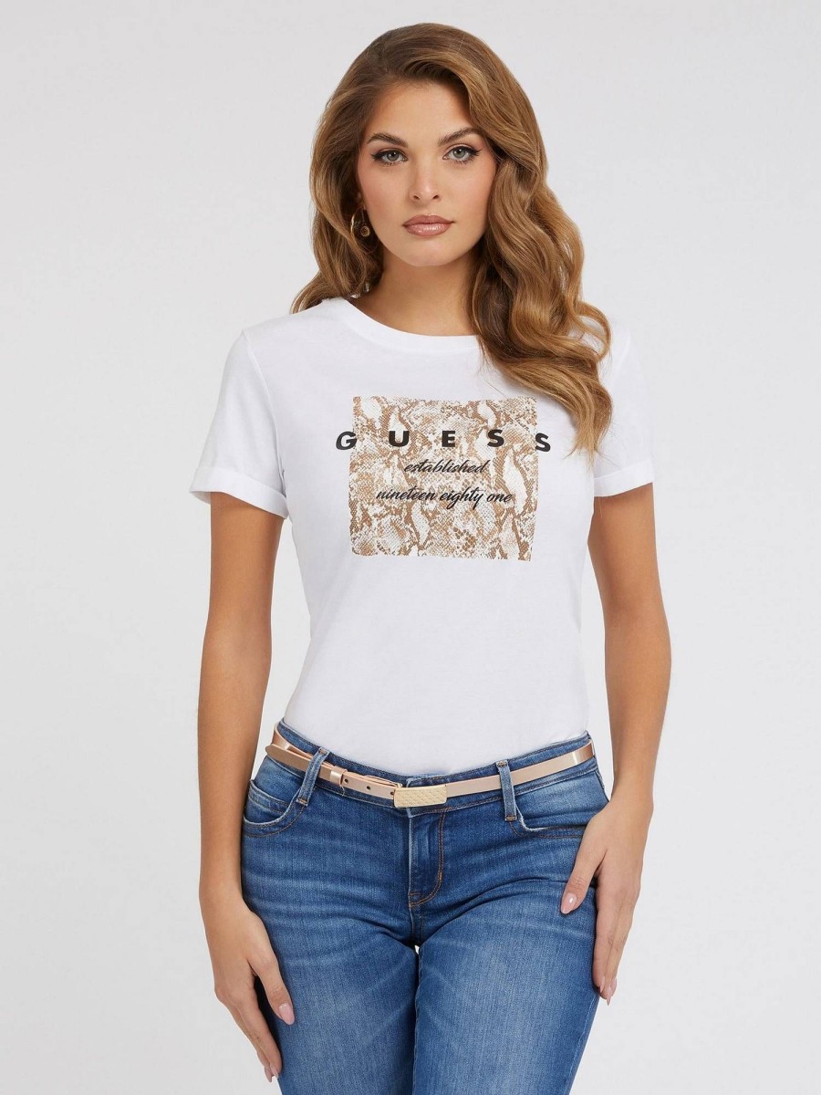 Donna GUESS T-Shirts | Tee Python - T-Shirt Stampa Frontale