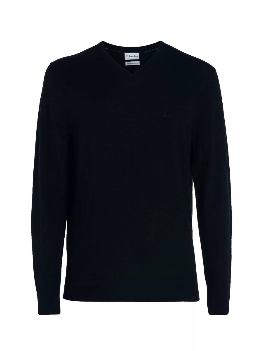 Uomo CALVIN KLEIN MENSWEAR Maglieria | Superior Wool Vneck Sweater - Maglione Lana Merino