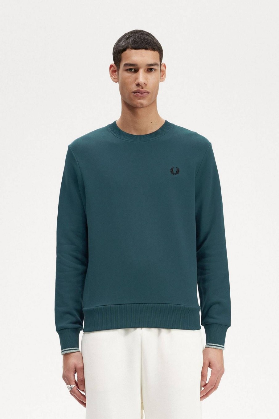 Uomo FRED PERRY Felpe | Felpa Girocollo Misto Cotone