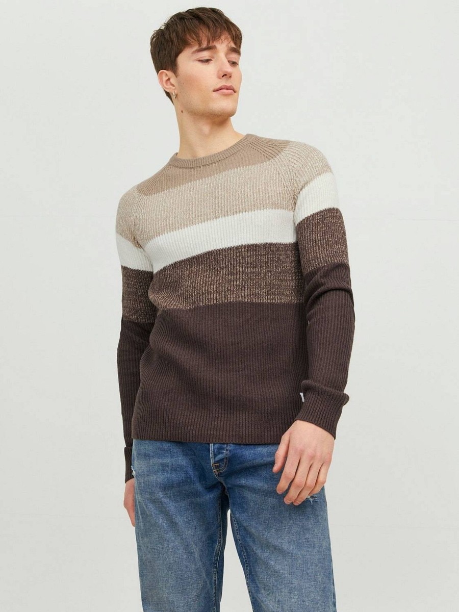 Uomo JACK & JONES Maglieria | Pannel Knit Crew Neck - Pullover