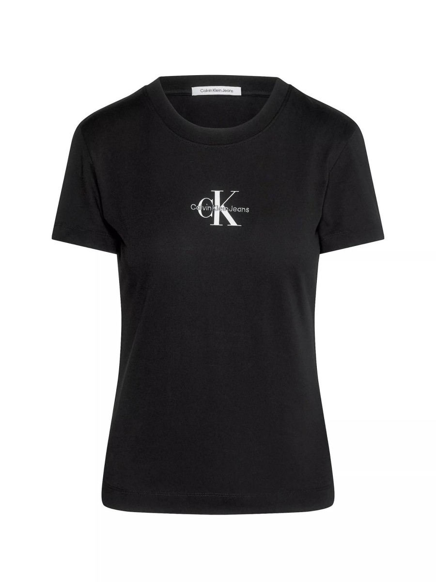 Donna CALVIN KLEIN JEANS T-Shirts | Monologo Slim Tee - T-Shirt A Manica Corta