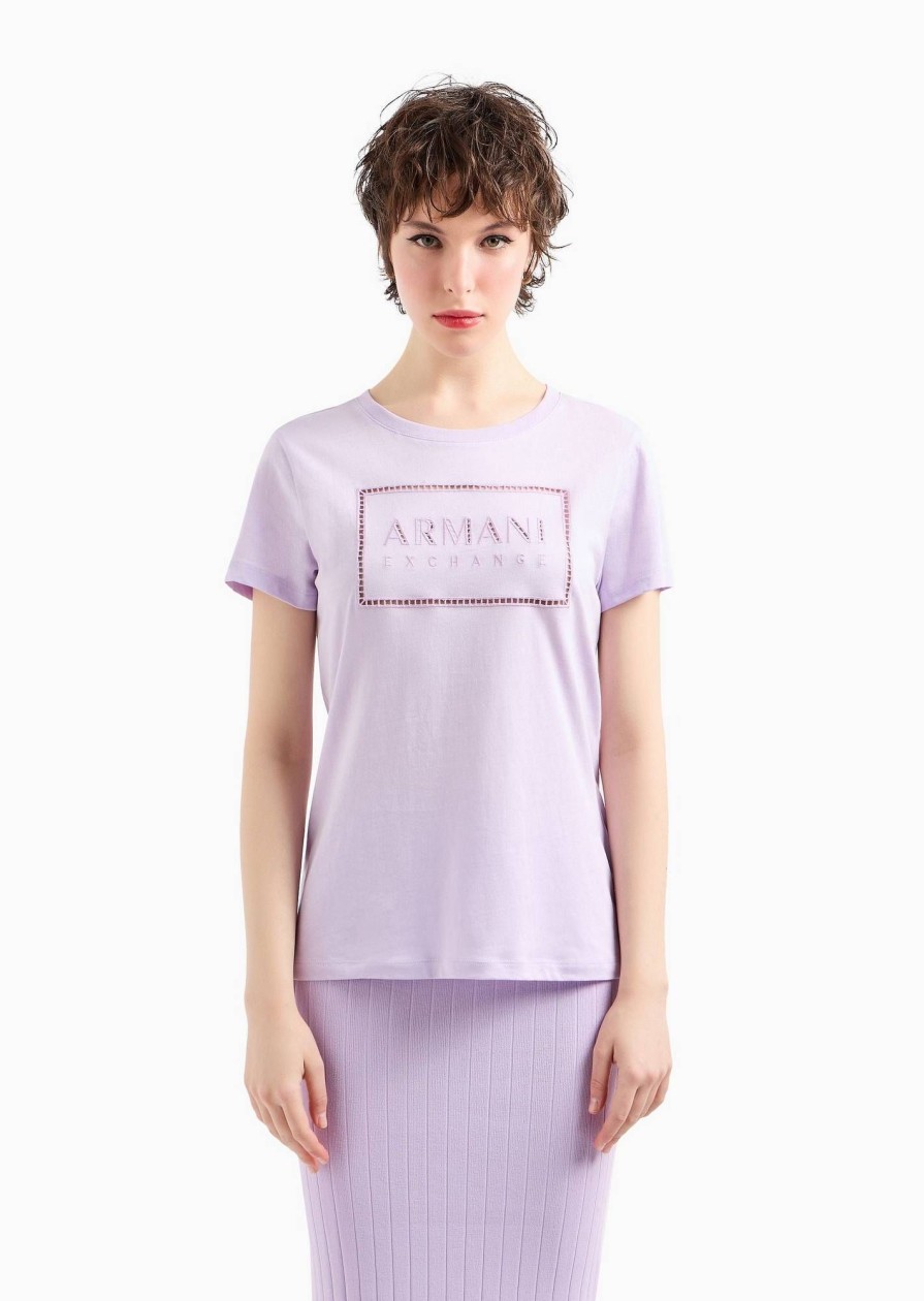 Donna ARMANI EXCHANGE T-Shirts | T-Shirt Con Logo Traforato