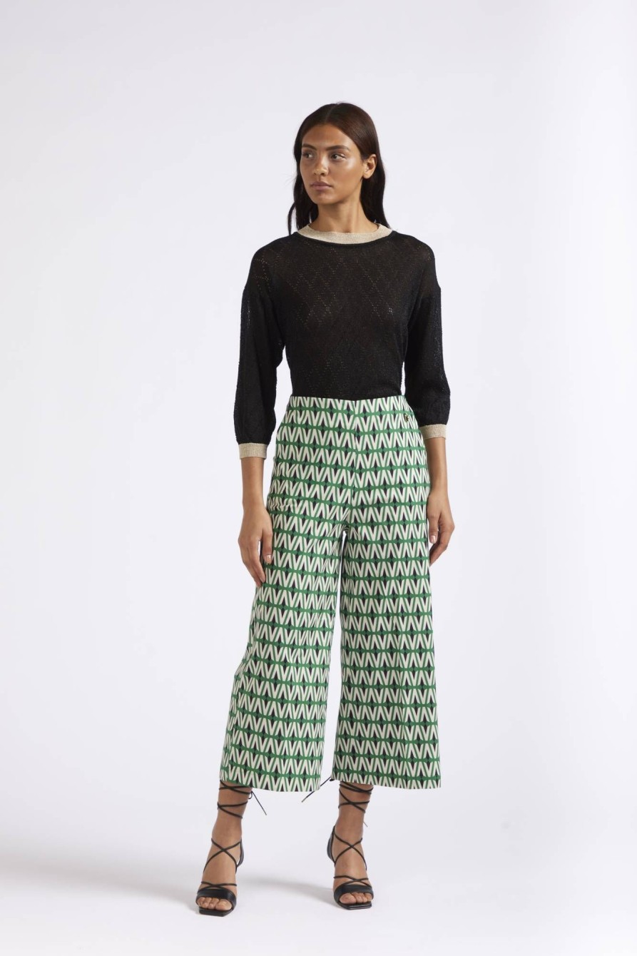 Donna CAFE' NOIR Pantaloni | Pantalone Palazzo Cropped