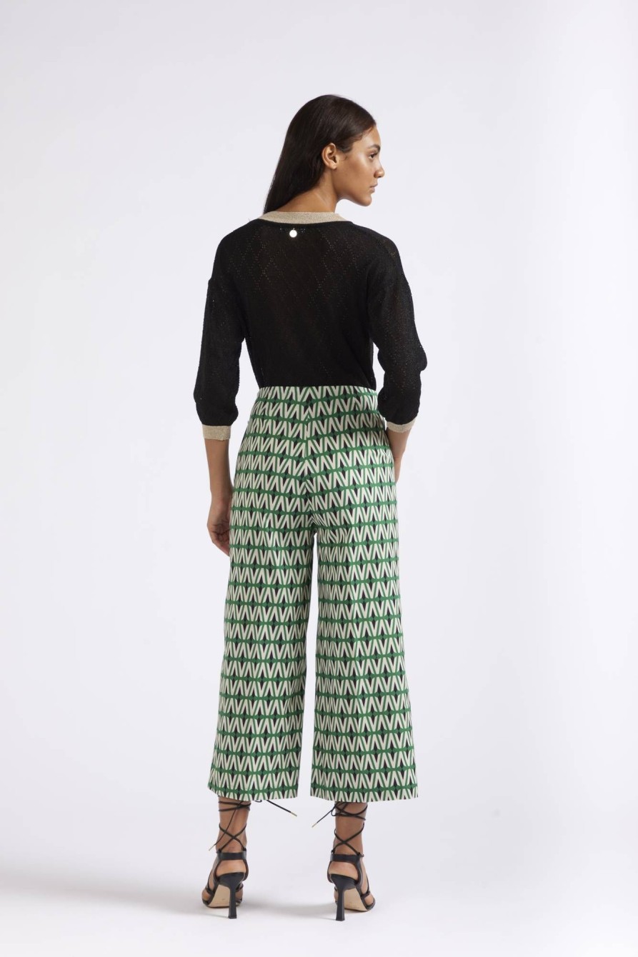 Donna CAFE' NOIR Pantaloni | Pantalone Palazzo Cropped