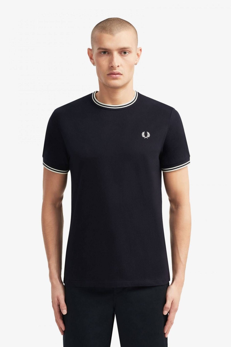 Uomo FRED PERRY T-Shirts | T-Shirt Con Doppia Riga