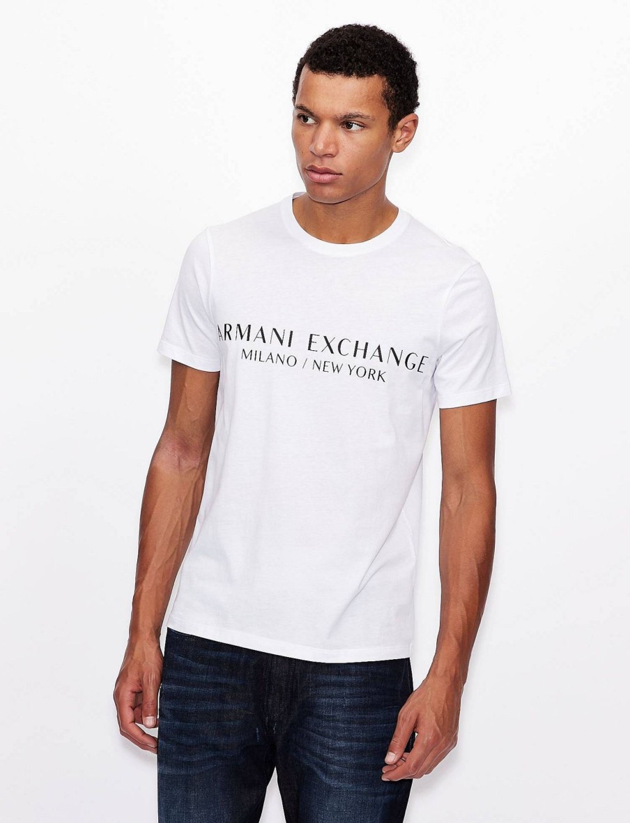 Uomo ARMANI EXCHANGE T-Shirts | T-Shirt Manica Corta Cotone Regular Fit