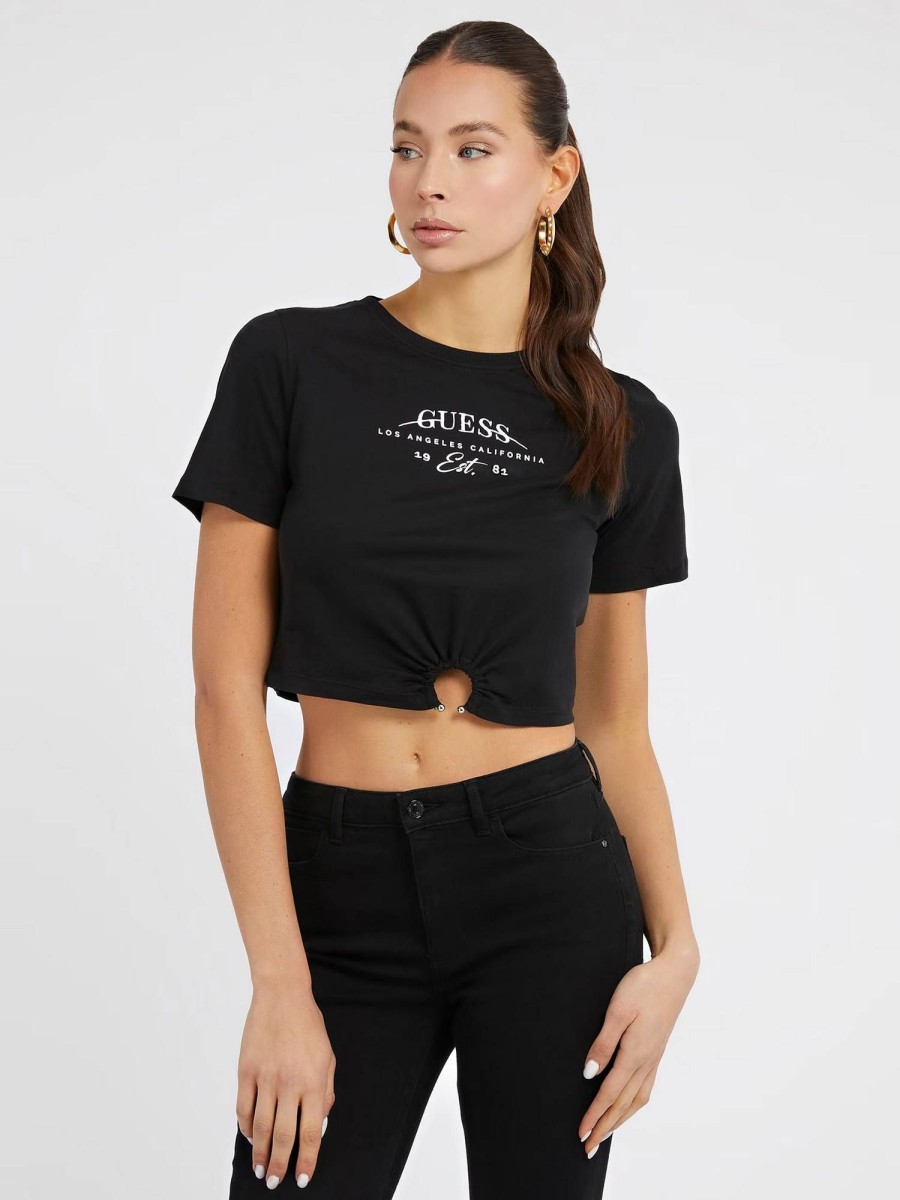 Donna GUESS T-Shirts | Tee Piercing - T-Shirt Dettaglio Anello