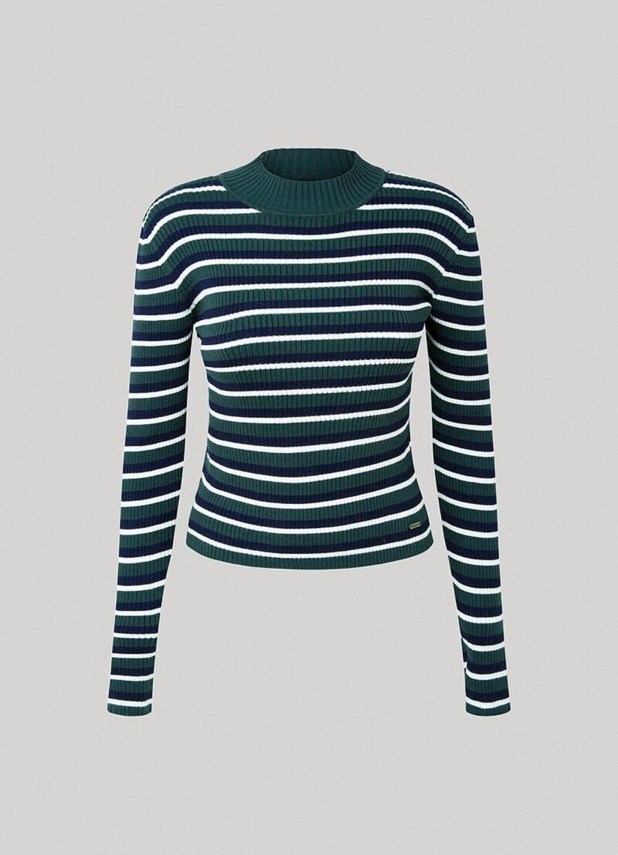 Donna PEPE JEANS Pullover E Cardigan | Maglia Elowyn - Pullover A Costine A Righe