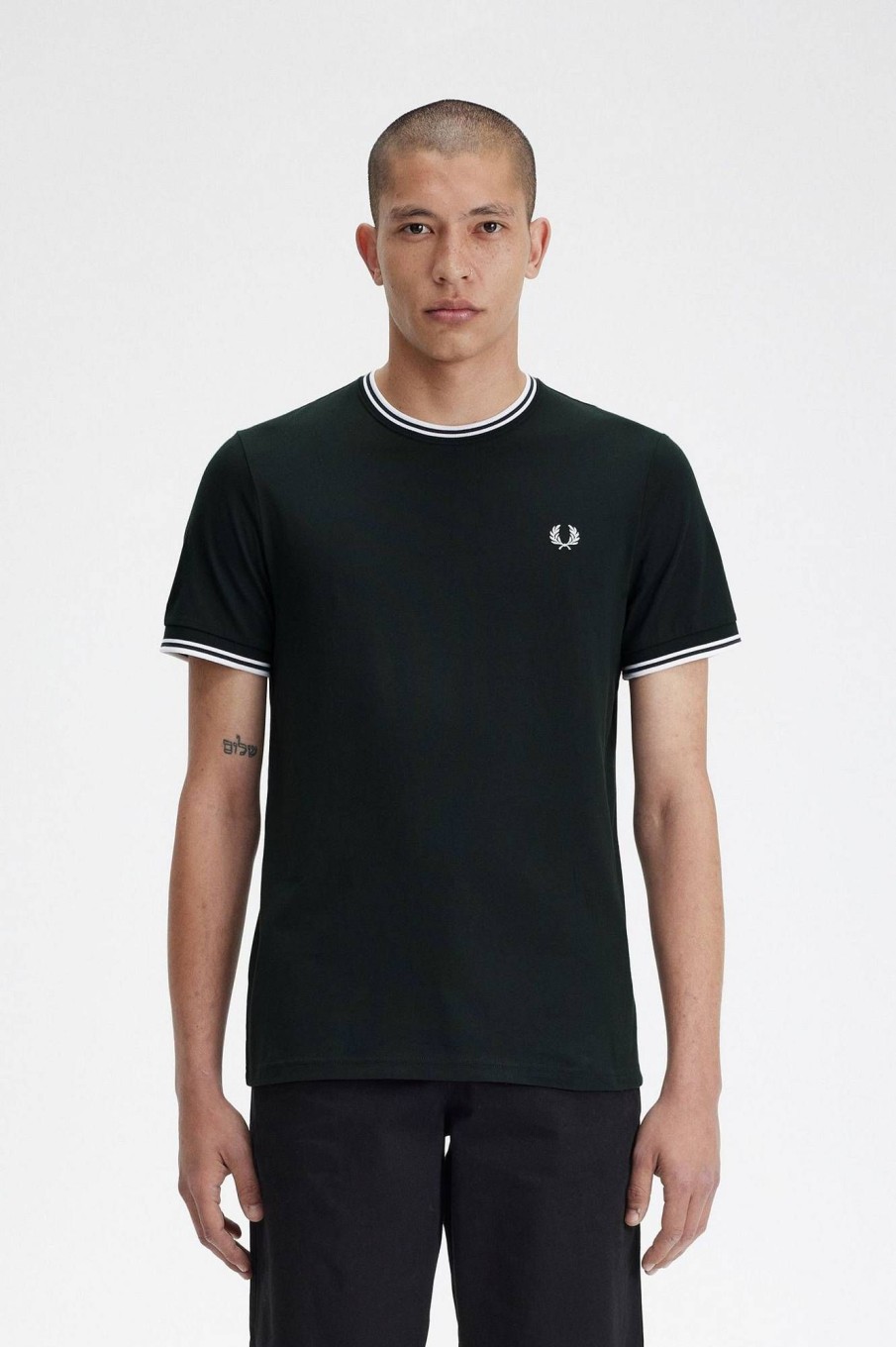 Uomo FRED PERRY T-Shirts | T-Shirt Con Doppia Riga