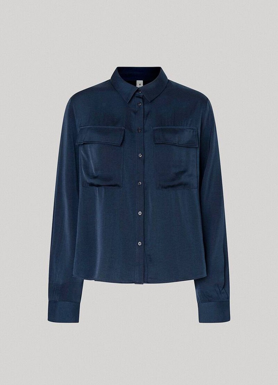 Donna PEPE JEANS Camicie | Shirt Ixone - Camicia In Raso Con Tasche